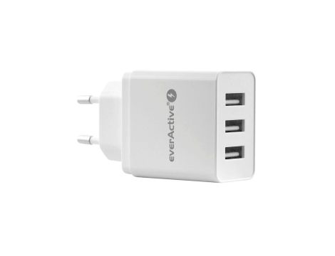 Ładowarka sieciowa everActive SC-300 3xUSB 3,4A