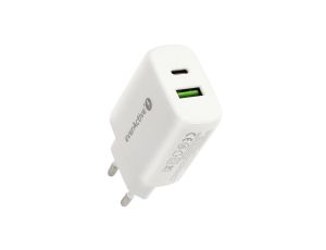 Ładowarka sieciowa everActive SC-370Q z gniazdem USB QC3.0 oraz USB-C PD PPS 25W
