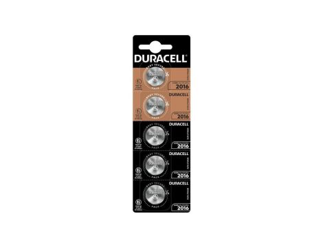 5 x bateria litowa mini Duracell CR2016 DL2016 ECR2016 HSDC