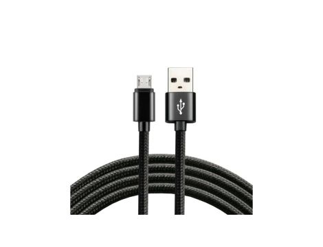 Kabel przewód pleciony USB - micro USB everActive CBB-0.3MB 30cm z obsługą szybkiego ładowania do 2,4A czarny