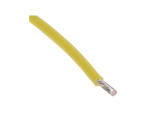 Przewód do urządzeń PTFE PTFE Żółty, 100m 0,6 mm 19/0,2 mm, 600 V, -75→ +200 C., Ø 1.6mm, RS PRO BS3G210