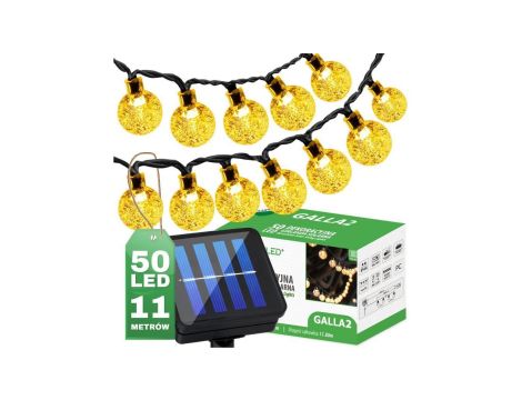 Girlanda Solarna Ogrodowa 50x LED Ozdobne Kuleczki 11.8m 3000K Ciepła GALLA2 LUMILED
