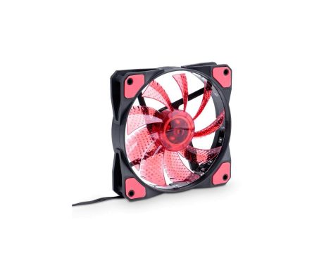Wentylator systemowy Akyga AW-12C-BR 120mm 15 LED czerwony Molex / 3-pin