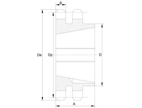 HUBBER - Koło Łańcuchowe 10B-2 Z13 Pod Taper Lock 1108 Hartowane 15.875,