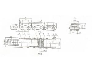 HUBBER - Łańcuch 16B-1 Z Nakładką Gumową Trapezową 25.4 x 15.88 x 17.02