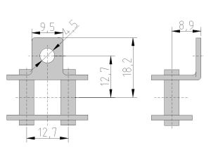 HUBBER - Złączka 08B-1 Z Jednostronnym Zabierakiem K-1 12.7 x 8.51 x 7.75