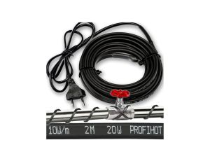 PRZEWÓD GRZEJNY kabel grzewczy samoregulujący z WTYCZKĄ 230V 20W 2M