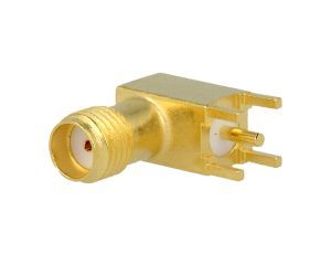Gniazdo SMA żeńskie kątowe 90 50 Ohm THT na PCB delrin POM 3-1478978-1
