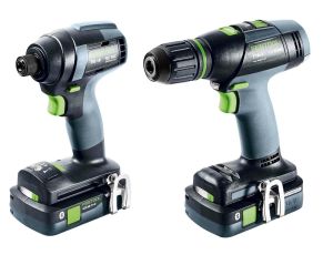 FESTOOL ZESTAW ZAKRĘTARKA UDAROWA TID 18 + WIERTARKO-WKRĘTARKA T18+3 HPC4,0 I-SET T18