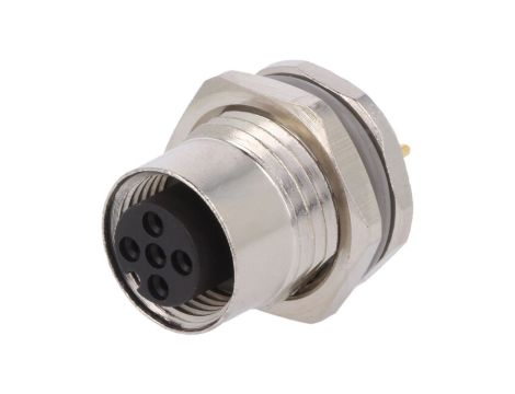 Złącze okrągłe M12 żeńskie proste montaż THT 4pin 250V T4141012041-000
