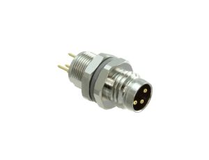 Złącze okrągłe M8 męskie proste montaż THT 3-PIN 60V T4042014031-000