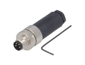 Złącze okrągłe M8 żeńskie proste nieekranowane na zacisk 4-PIN 30V T4010008041-000