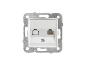 Panasonic LINNERA S Gniazdo komputerowe 1xRJ45 kat.5e biały połysk 91440032