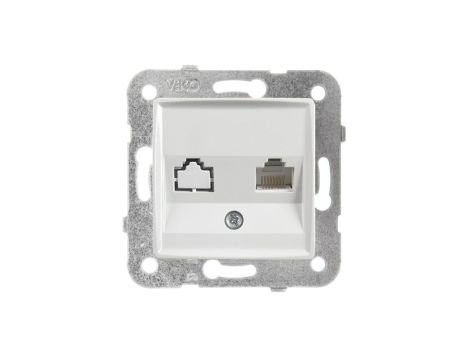 Panasonic LINNERA S Gniazdo komputerowe 1xRJ45 kat.5e biały połysk 91440032