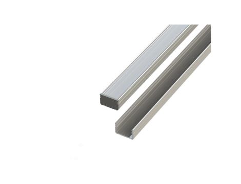 Profil aluminiowy 10 mm nawierzchniowy anodowany 2 metry + szybka mleczna