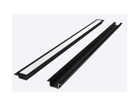 LED line PRIME Profil aluminiowy wpuszczany wpustowy czarny 2m - zestaw 5 lat gwar.