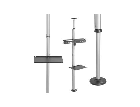 Uchwyt TV teleskopowy, sufitowo-podłogowy z półką Maclean MC-791N 37-70 max 30kg