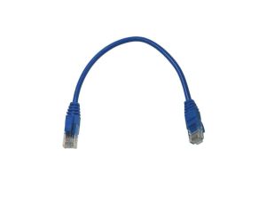 Kabel patchcord UTP5 0,25m niebieski