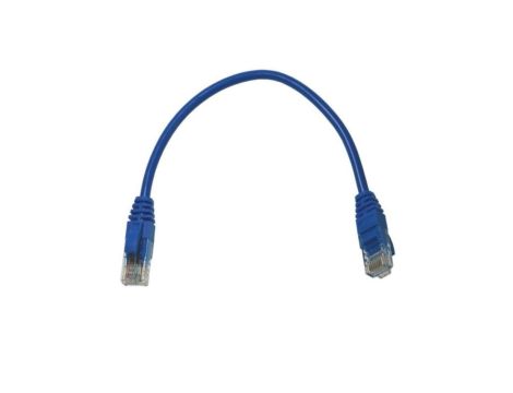 Kabel patchcord UTP5 0,25m niebieski
