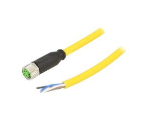 7000-08061-0110500 Gniazdo proste M8, 4P z przewodem o długości 5m PVC, 50VAC