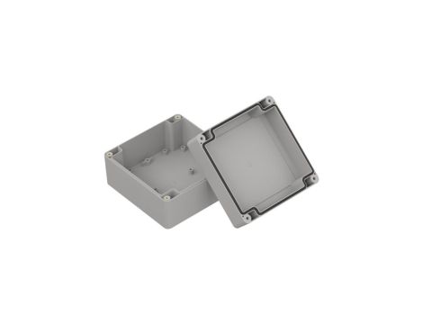 ZP120.120.75SJp-IP67 TM PC - Obudowa hermetyczna ZP120.120.75 jasny dół - bezbarwna góra z uszczelką zalewaną i tulejkami mosięż