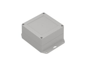 Obudowa plastikowa ZP105.105.60u jasny dół z uszami - bezbarwna góra z tulejkami mosiężnymi PC - ZP105.105.60UJp TM PC