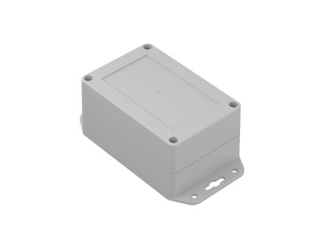 ZP120.80.60UJp TM PC - Obudowa plastikowa ZP120.80.60 jasny dół z uszami - bezbarwna góra z tulejkami mosiężnymi PC