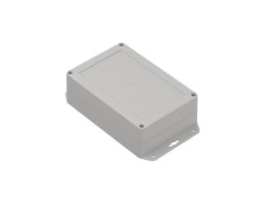 ZP180.120.60UJp TM PC - Obudowa plastikowa ZP180.120.60 jasny dół z uszami - bezbarwna góra z tulejkami mosiężnymi PC