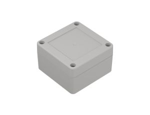 ZP75.75.45UJp TM PC - Obudowa plastikowa ZP75.75.45 jasny dół z uszami - bezbarwna góra z tulejkami mosiężnymi PC