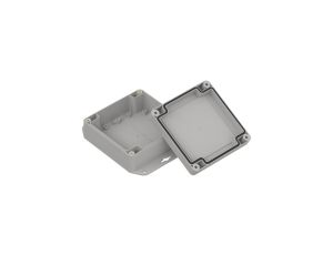 ZP105.105.45SUJ-IP67 TM ABS - Obudowa hermetyczna ZP105.105.45 jasna z uszami z uszczelką zalewaną i tulejkami mosiężnymi ABS