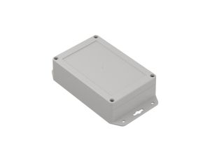 ZP150.100.45UJp TM ABS-PC - Obudowa plastikowa ZP150.100.45 jasny dół z uszami - bezbarwna góra z tulejkami mosiężnymi ABS-PC