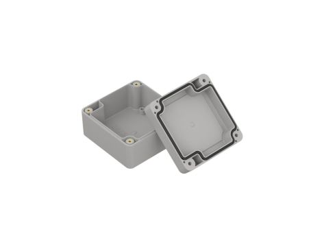 ZP75.75.45SJp-IP67 TM PC - Obudowa hermetyczna ZP75.75.45 jasny dół - bezbarwna góra z uszczelką zalewaną i tulejkami mosiężnymi