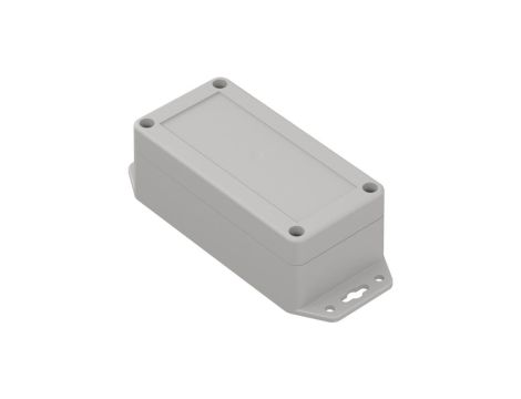 ZP120.60.45UJp TM ABS-PC - Obudowa plastikowa ZP120.60.45 jasny dół z uszami - bezbarwna góra z tulejkami mosiężnymi ABS-PC