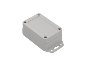 ZP90.60.40UJp TM ABS-PC - Obudowa plastikowa ZP90.60.40 jasny dół z uszami - bezbarwna góra z tulejkami mosiężnymi ABS-PC