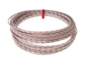 Przewód termoparowy K Nieekranowany, -75 → 480C, dł. 10m, izolacja: Włókno szklane, 1-żyłowy, RS PRO