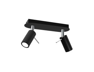 Lampa sufitowa PRESTON BLACK/CHROME 2x mini GU10 MLP7619 Milagro