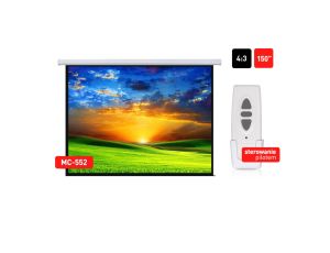 Ekran projekcyjny elektryczny 150 300x220 4:3 ściana lub sufit Maclean MC-552