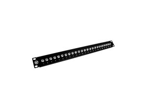 Patch panel RACK 19 24 porty typu F 1U czarny