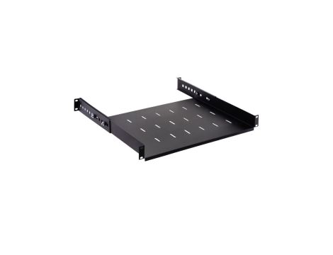 Półka regulowana do szafy RACK 19 cali 1U 350mm czarna