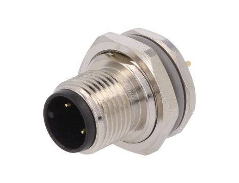 Złącze okrągłe M12 męskie proste montaż THT 3pin 250V T4140012031-000