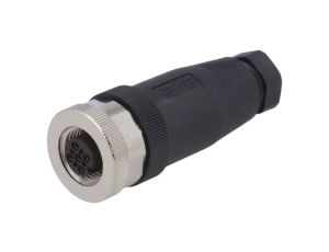 Złącze okrągłe M12 żeńskie nieekranowane proste 4-PIN 250V PG7 T4110001041-000