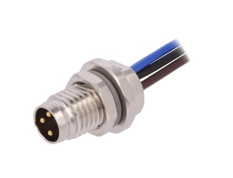 Złącze okrągłe M8 męskie proste 3pin 60V 0,2m T4070014031-001
