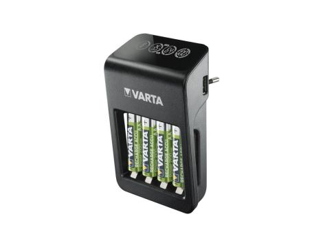 Ładowarka akumulatorków Ni-MH VARTA LCD PLUG CHARGER PLUS 57687 + 4 x R6 / AA 2100 mAh