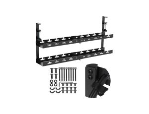 Organizer podbiurkowy na kable Maclean, max. obciążenie 5kg, max. 728mm, 2 poziomy, czarny, MC-102 B