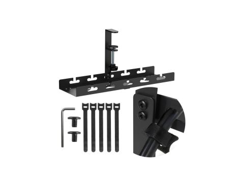 Organizer podbiurkowy na kable Maclean, max. obciążenie 5kg, czarny, MC-105 B