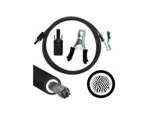 Kabel przyłączeniowy z wtykami typu krokodyl 40A - MC4 4mm2 czarny /3m/