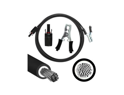 Kabel przyłączeniowy z wtykami typu krokodyl 40A - MC4 4mm2 czarny /3m/