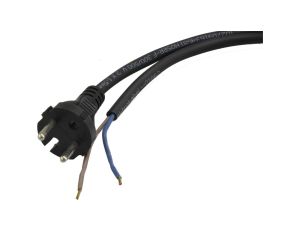 Przewód z wtyczką gumowy 2x1,0mm 3m czarny