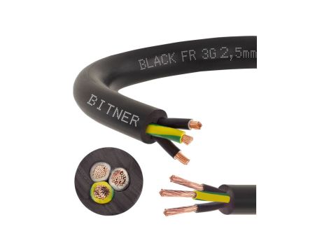 Przewód sterowniczy prądowy BiT 500 Black FR 300/500V 3x2,5 linka do ziemi Bitner /25m/
