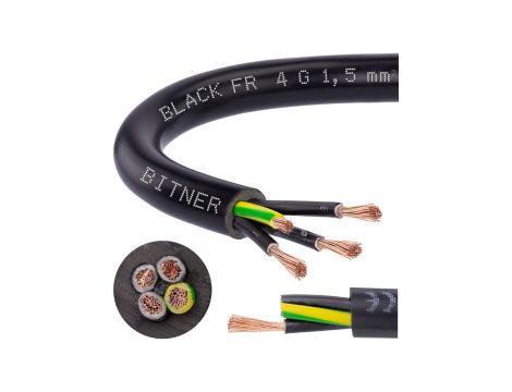 Przewód sterowniczy prądowy BiT 500 Black FR 300/500V 4x2,5 linka do ziemi Bitner /500m/